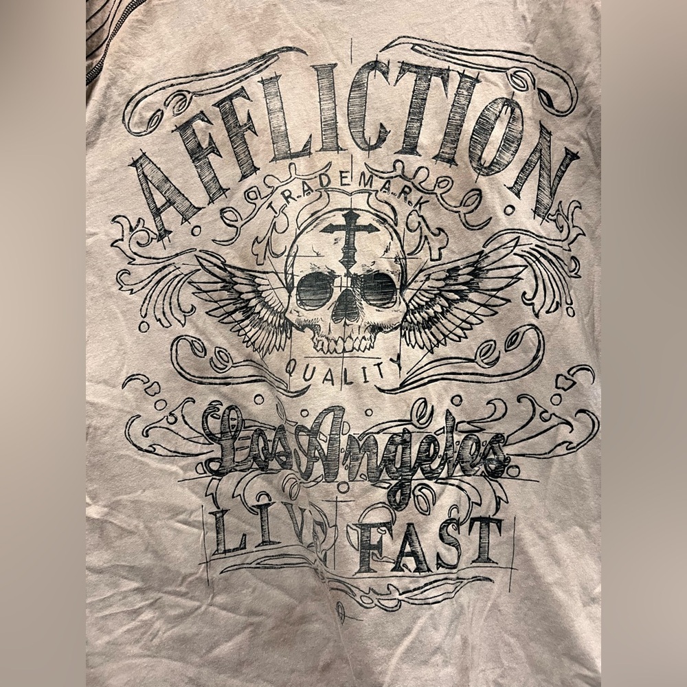 Affliction Taupe Graphic Tee